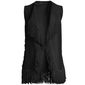 Kobi Halperin Brielle Fringe Wool Blend Sweater Vest L Indie Sleaze Rock n'Roll